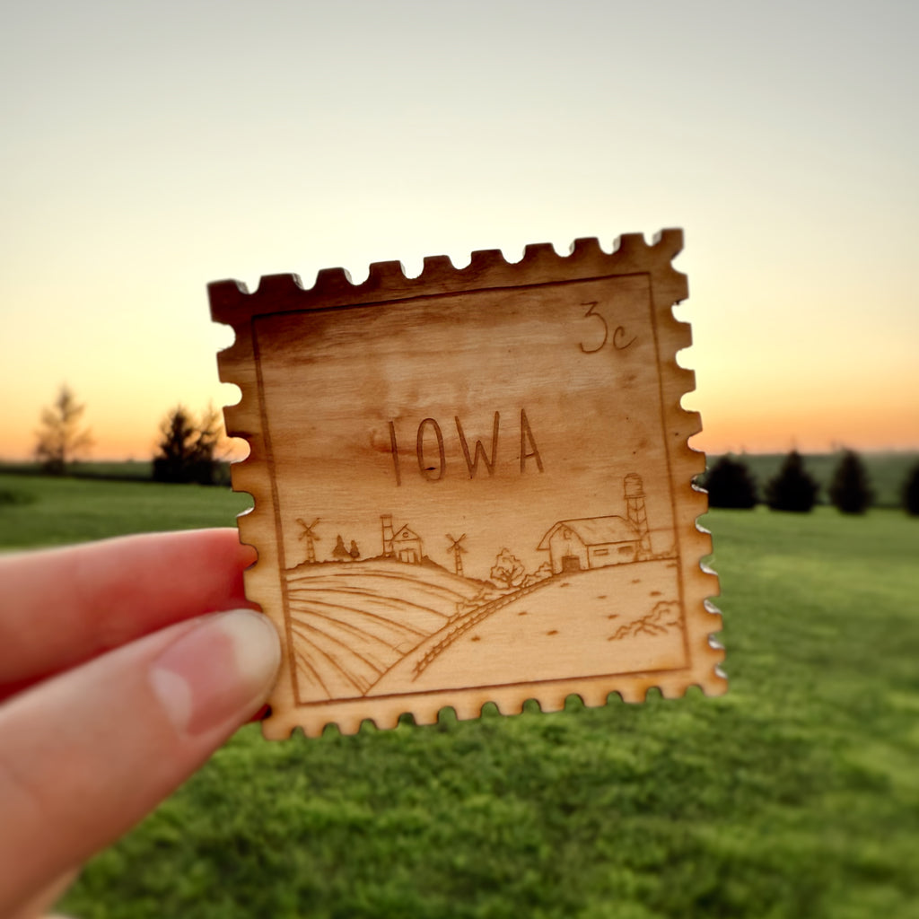 Iowa Farm Postage Stamp Magnet