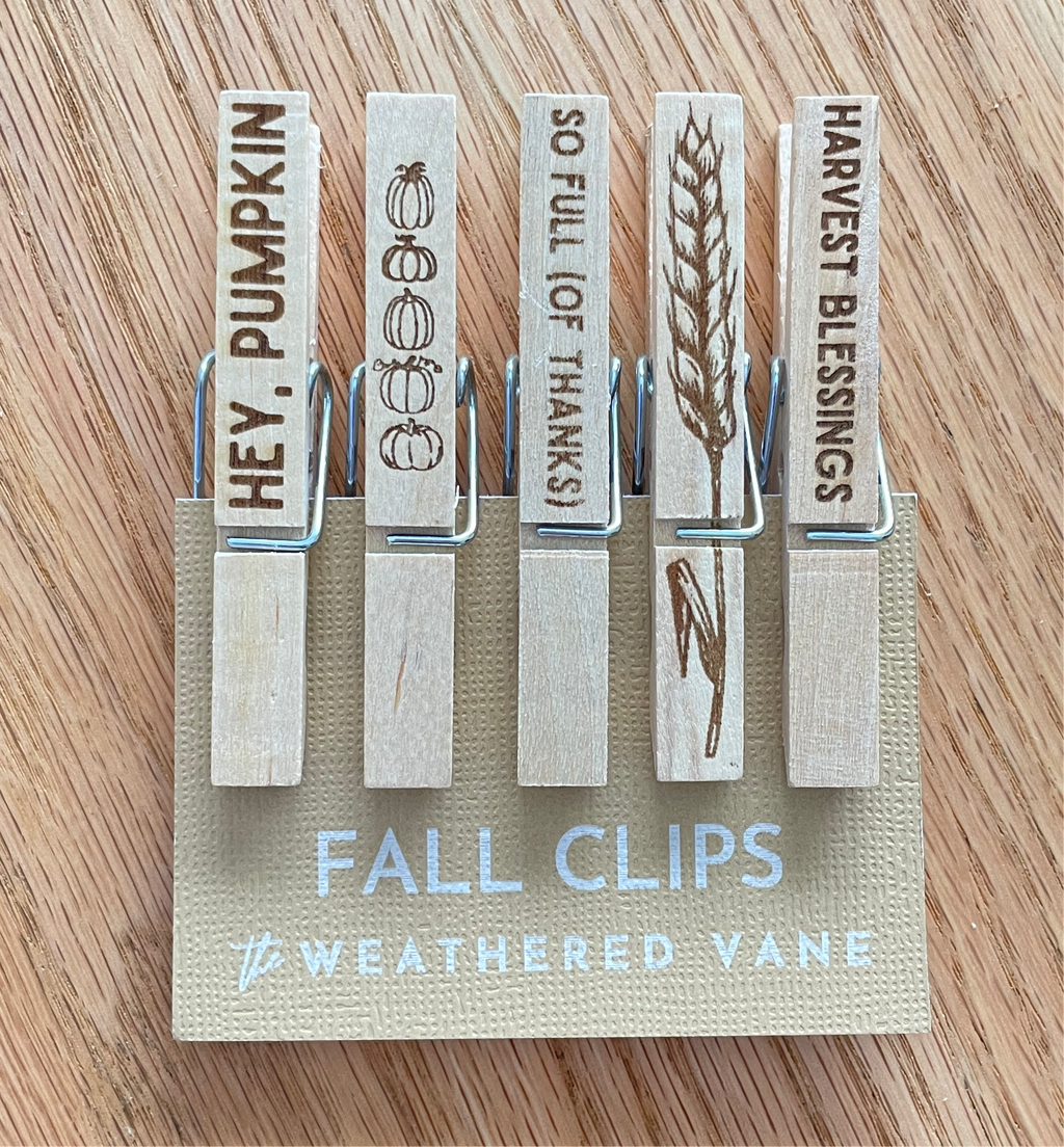 Engraved Fall Clothespins | Chip Clips