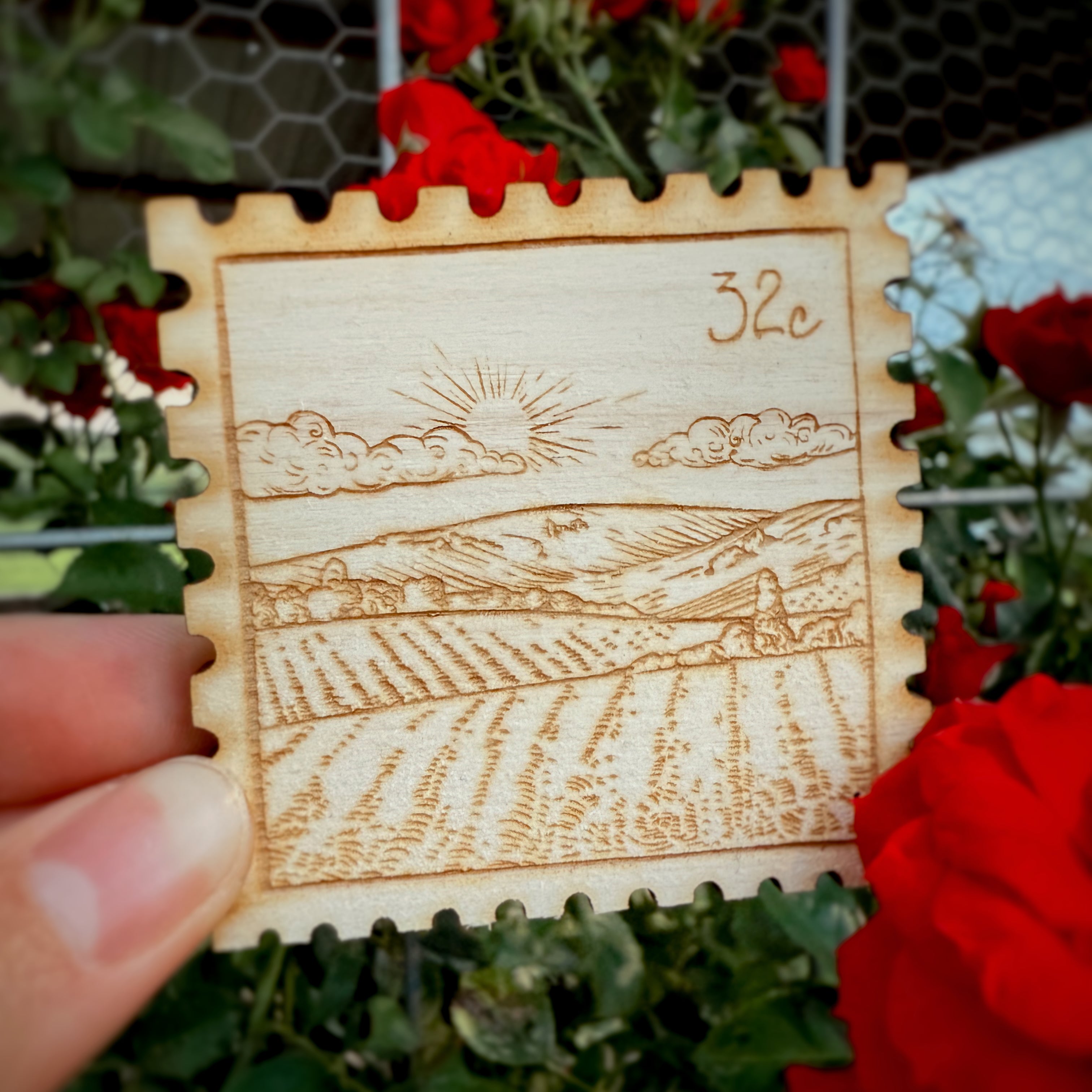 Midwest Fields Postage Stamp Magnet