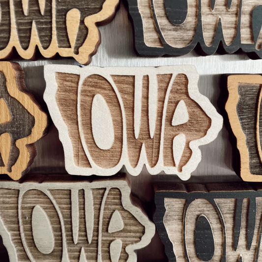 Wood Iowa Magnet