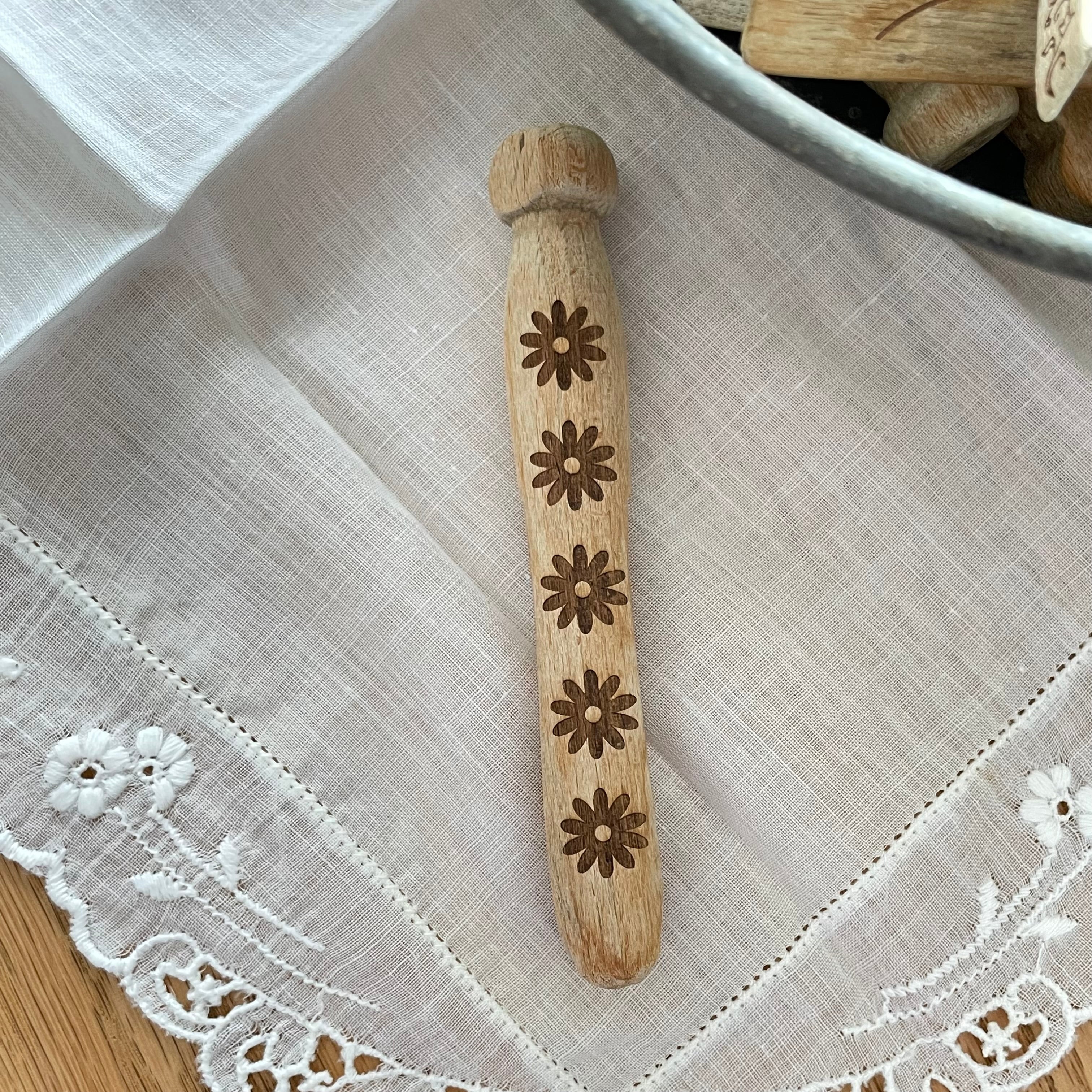 Single Vintage Engraved Clothespin