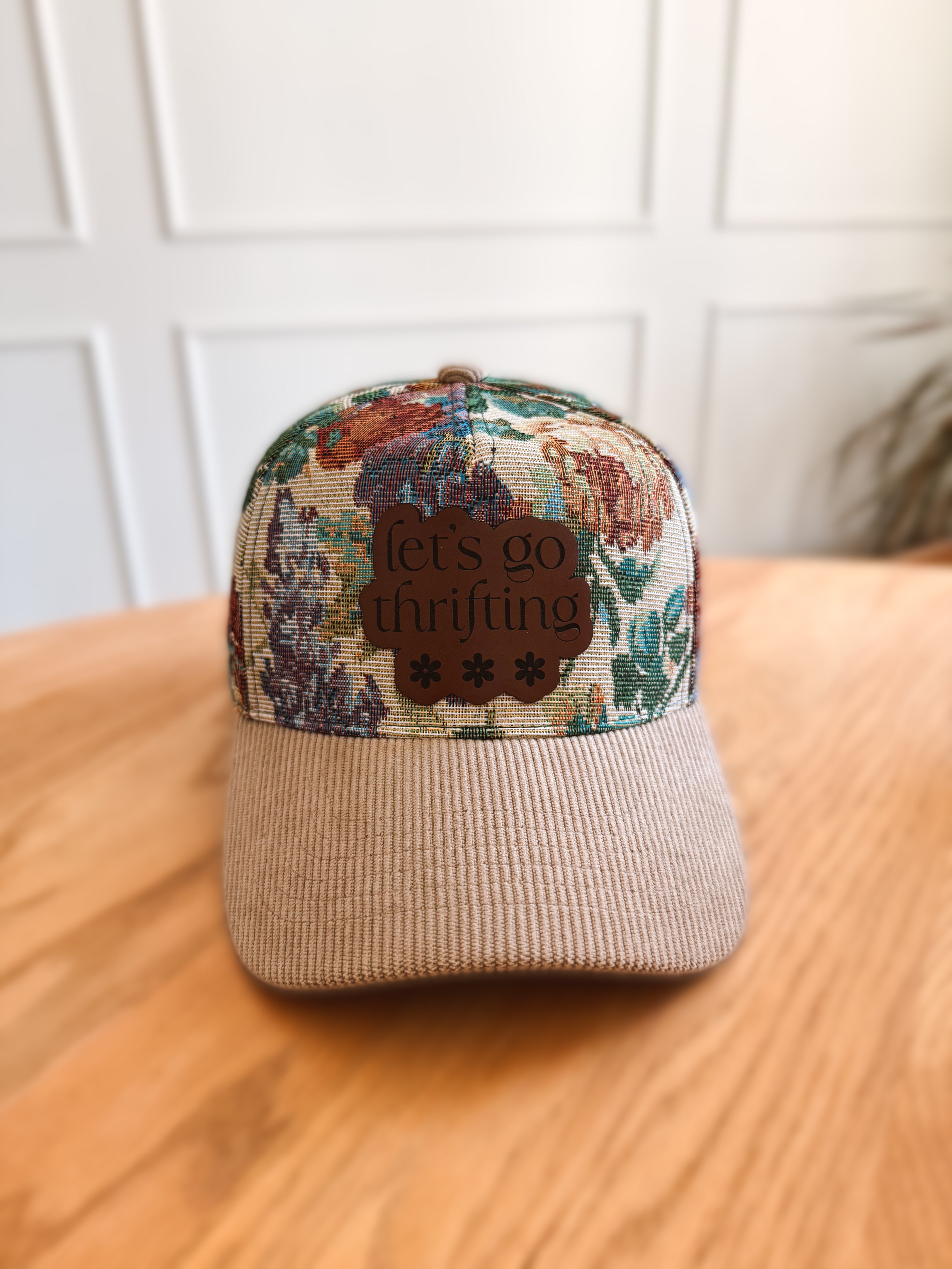 Let's Go Thrifting Floral Tapestry Hat