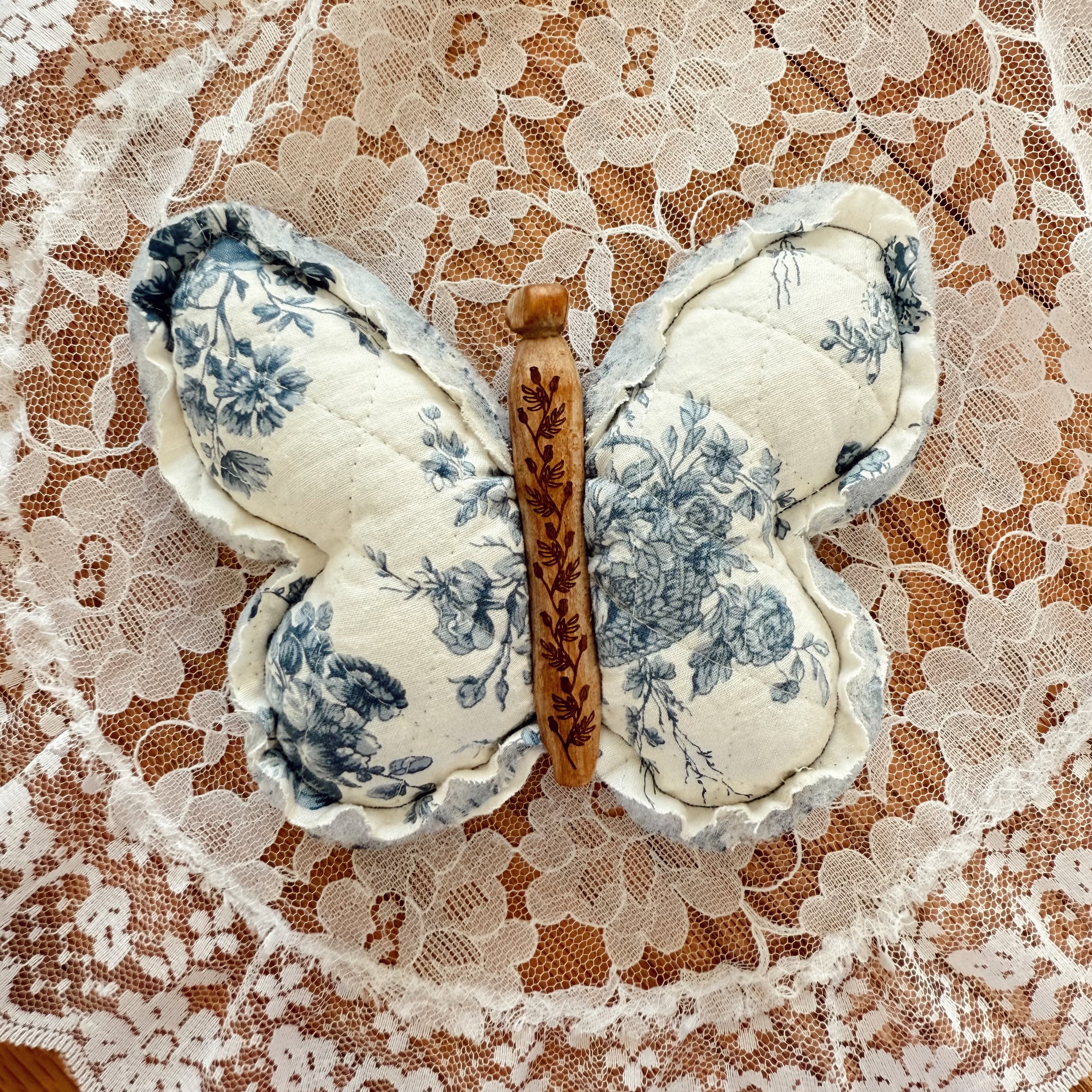 Reversible Vintage Quilted Butterfly