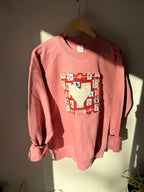 Vintage Valentine Appliqué Sweatshirt, Medium, Mauve