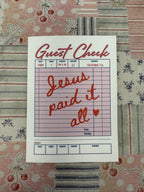 Jesus Paid it All Guest Check Greeting Card