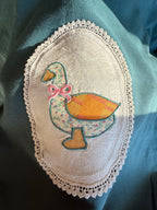 Vintage Framed Goose Appliqué Sweatshirt, Medium, Turquoise