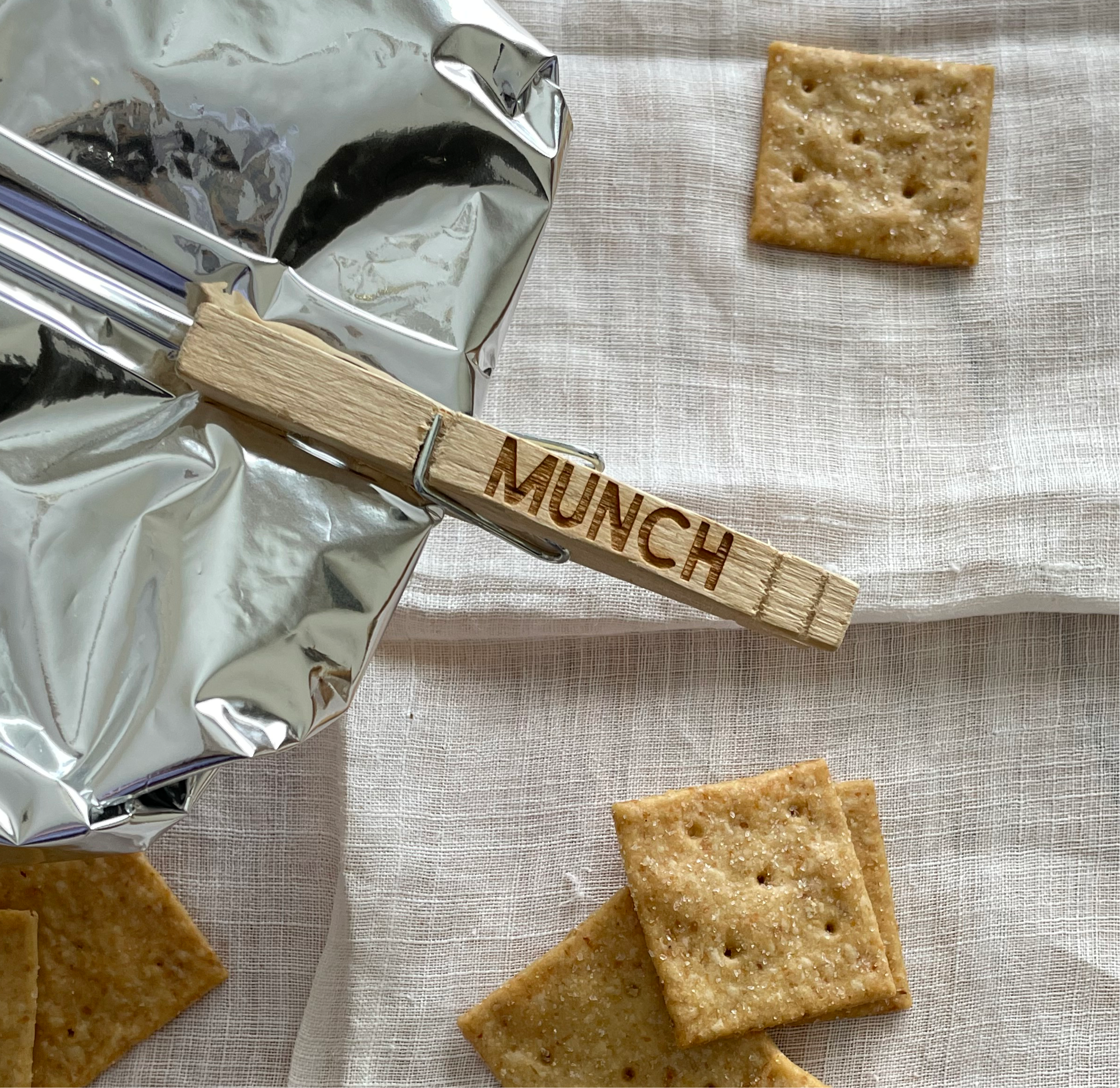 Engraved Snack Clips | Clothespins