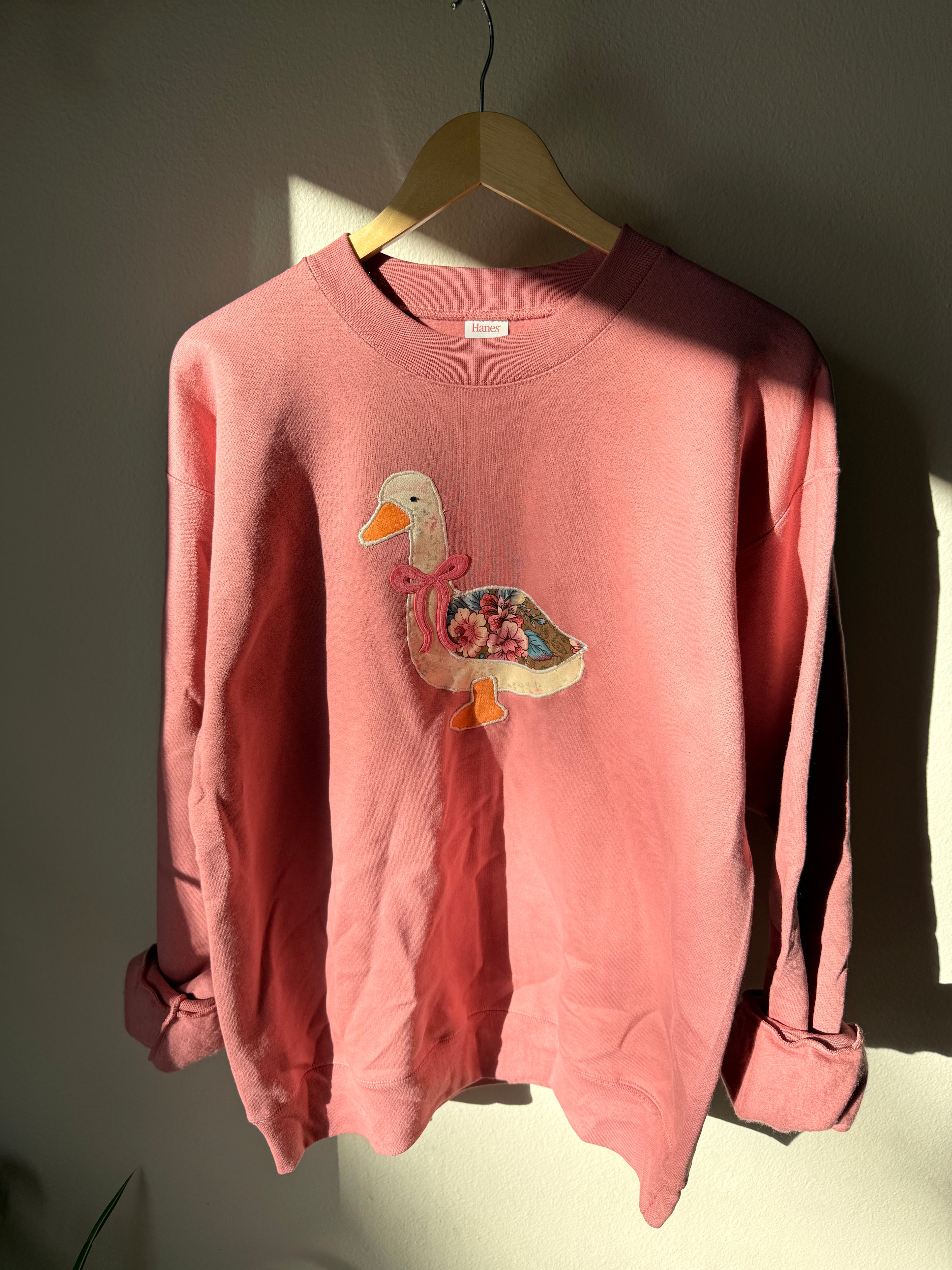 Silly Goose Appliqué Sweatshirt, Medium, Mauve