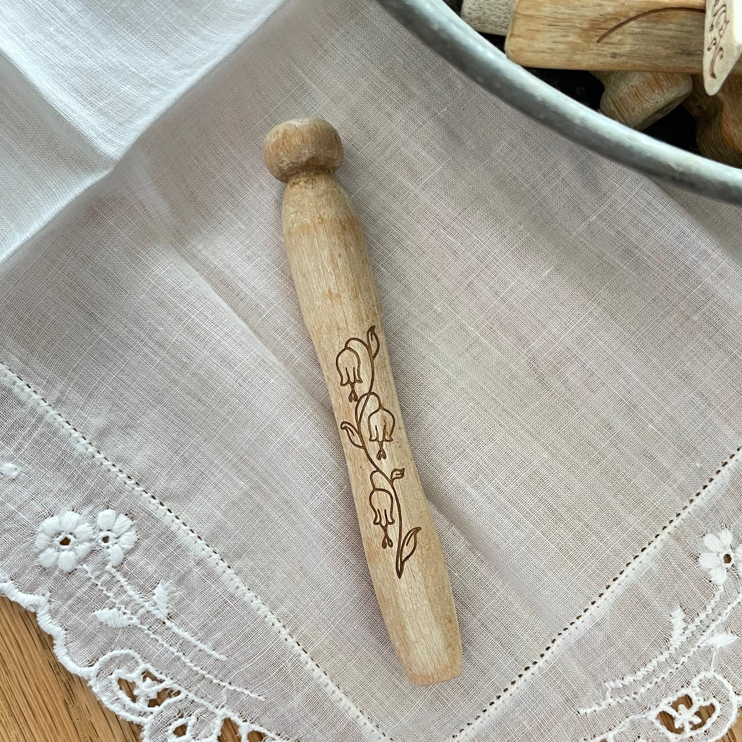 Single Vintage Engraved Clothespin