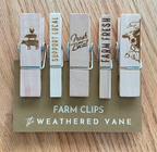 Engraved Farm Clothespins | Chip Clips