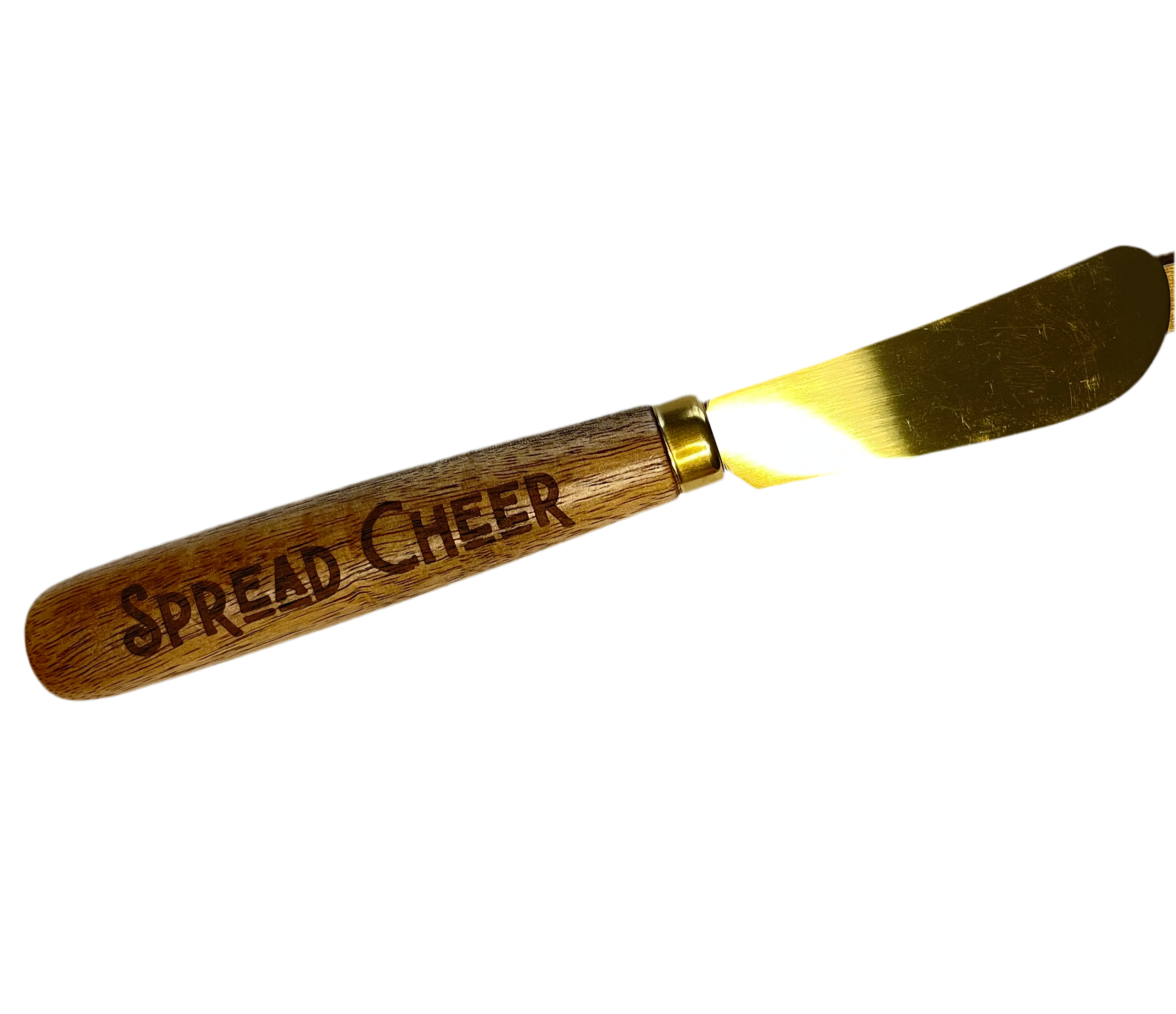 Spread Cheer Gold and Wood Spreader Knife