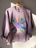 Violet Dresden Plate Appliqué Sweatshirt, Large