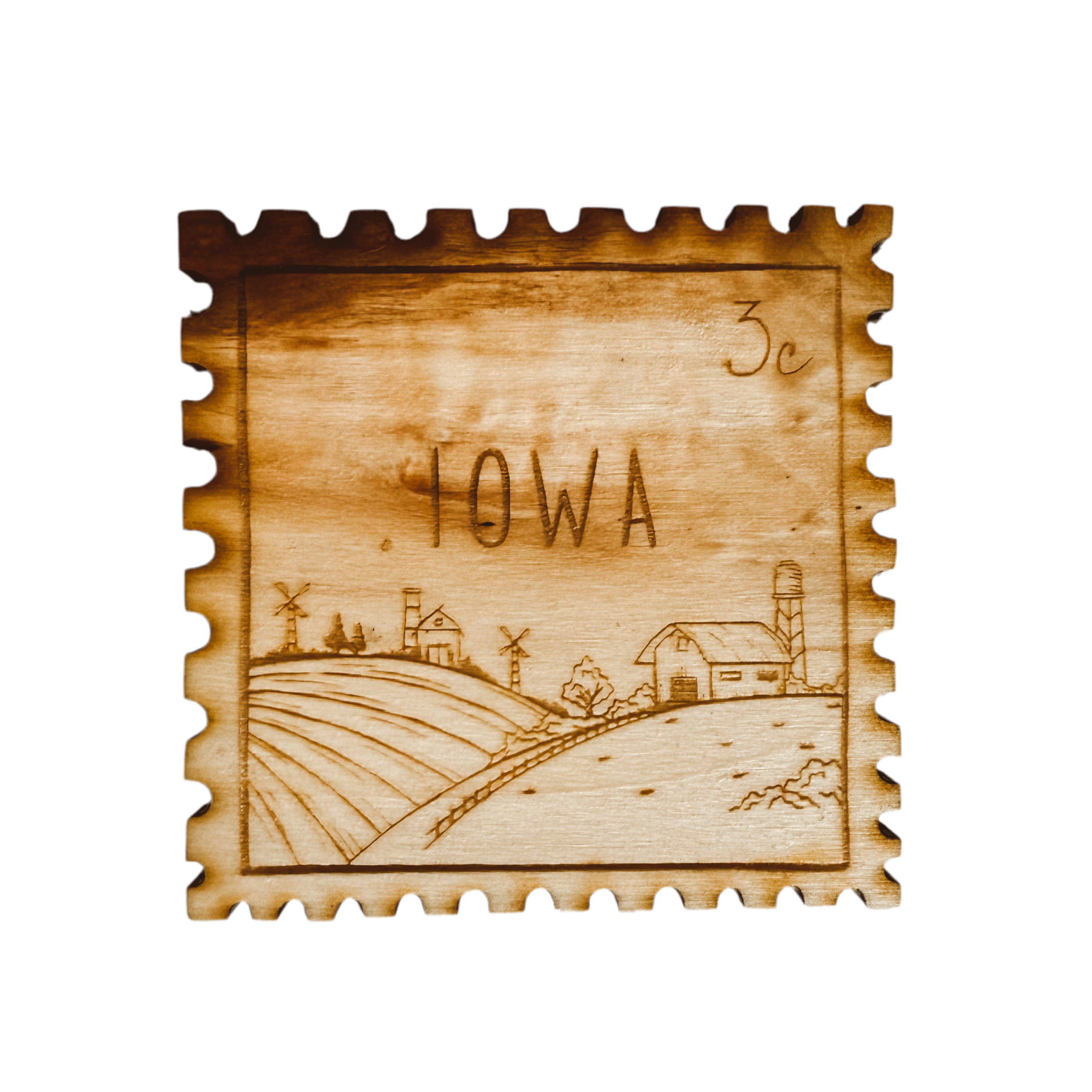 Iowa Farm Postage Stamp Magnet