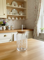 16oz Floral Oval Glass Can Tumbler