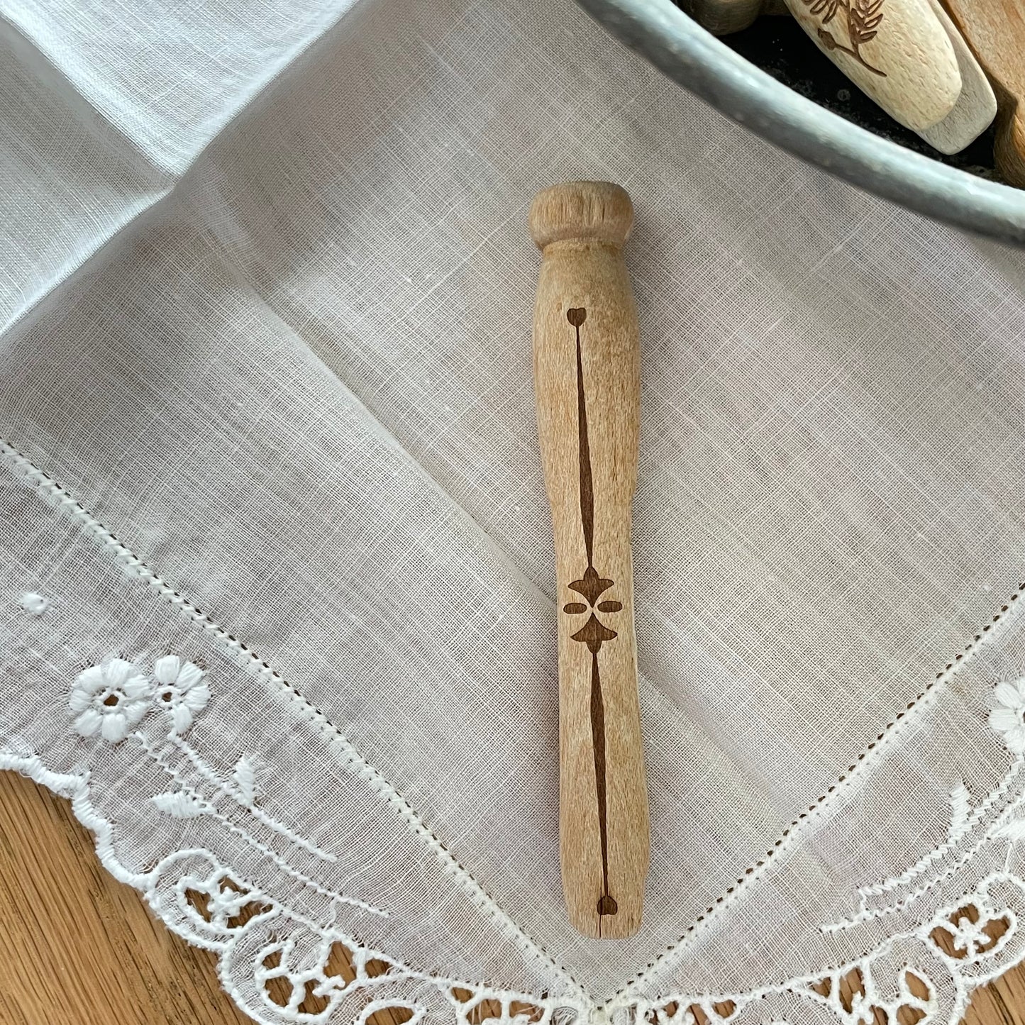 Single Vintage Engraved Clothespin