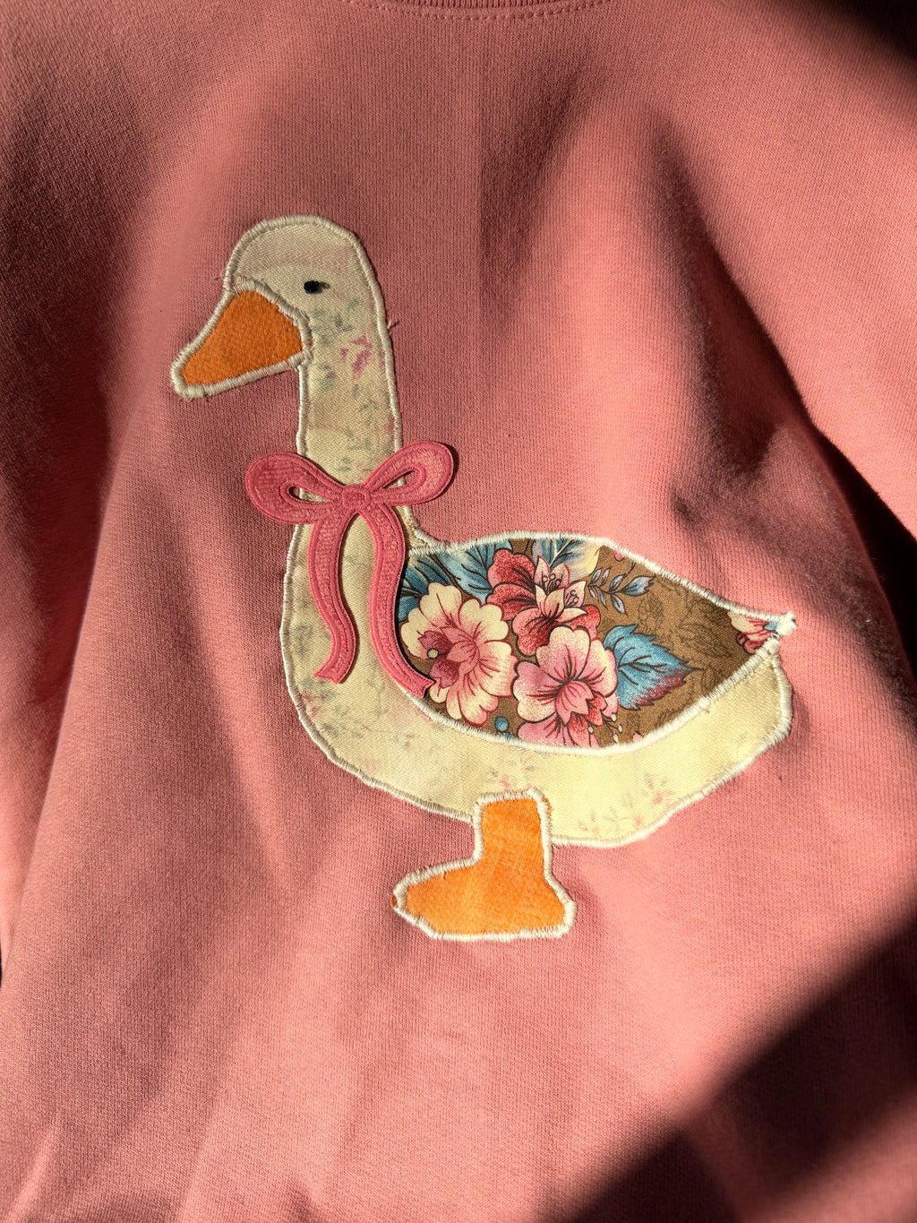 Silly Goose Appliqué Sweatshirt, Medium, Mauve