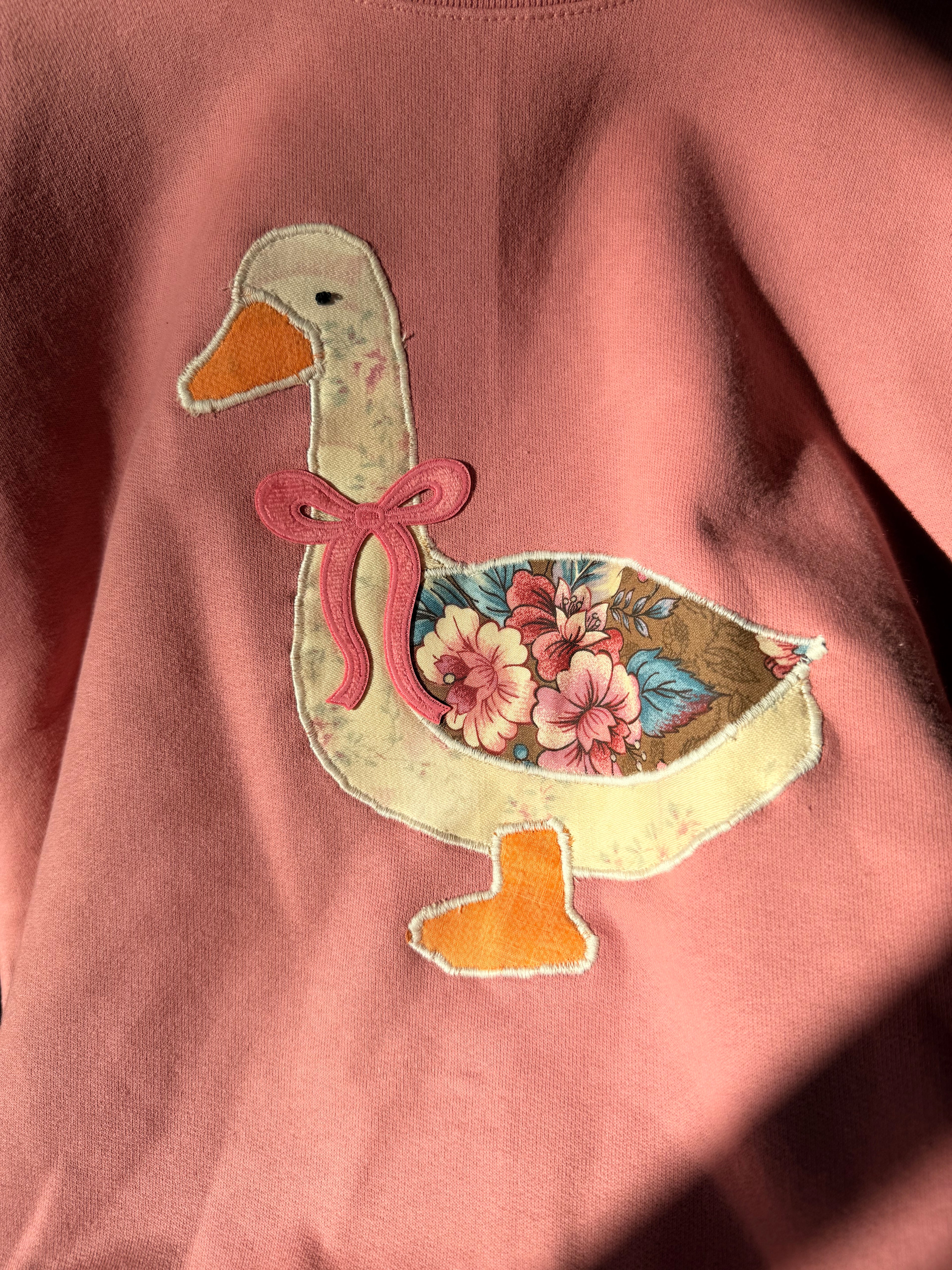 Silly Goose Appliqué Sweatshirt, Medium, Mauve