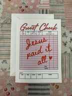 Jesus Paid it All Guest Check Greeting Card