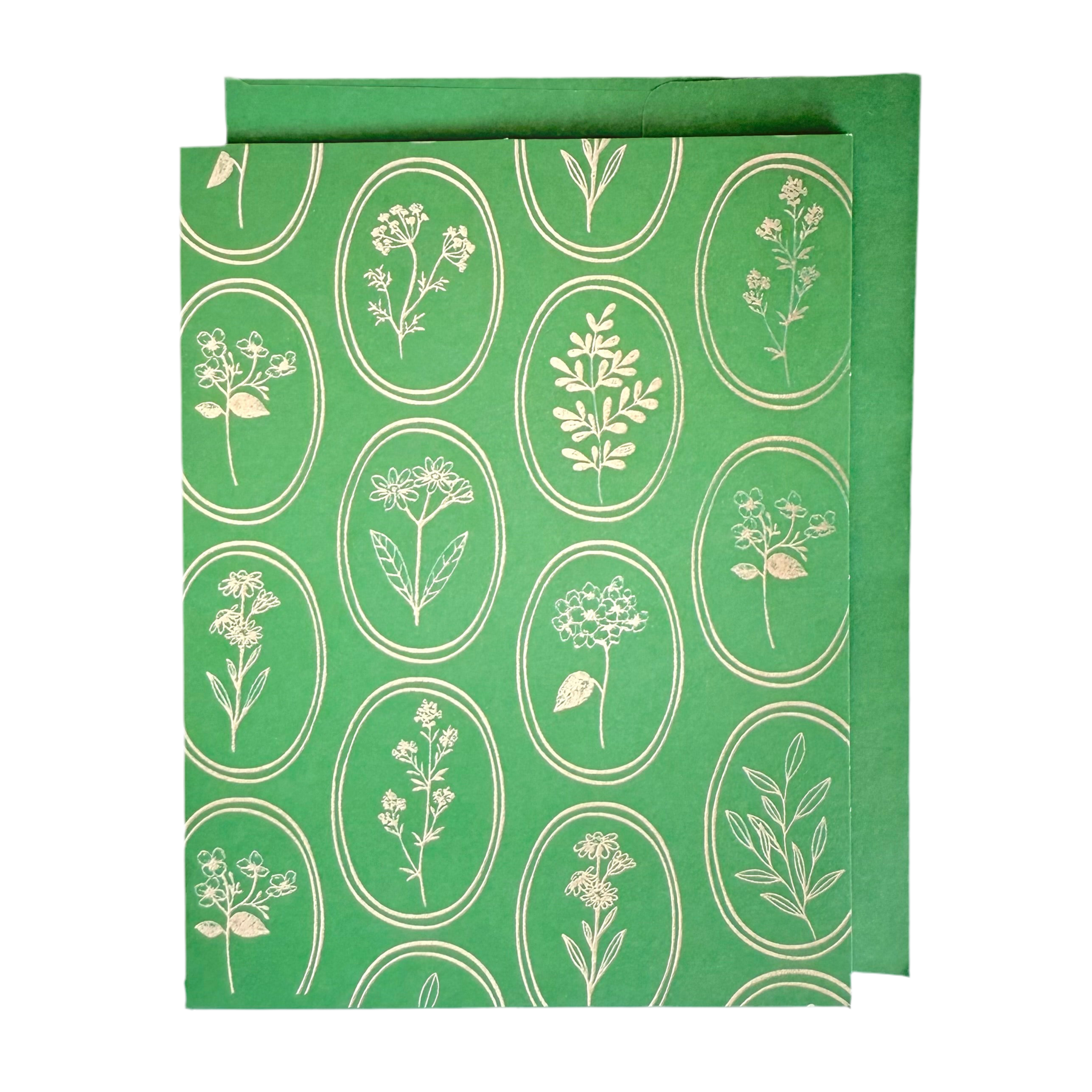 Floral Oval Greeting Card