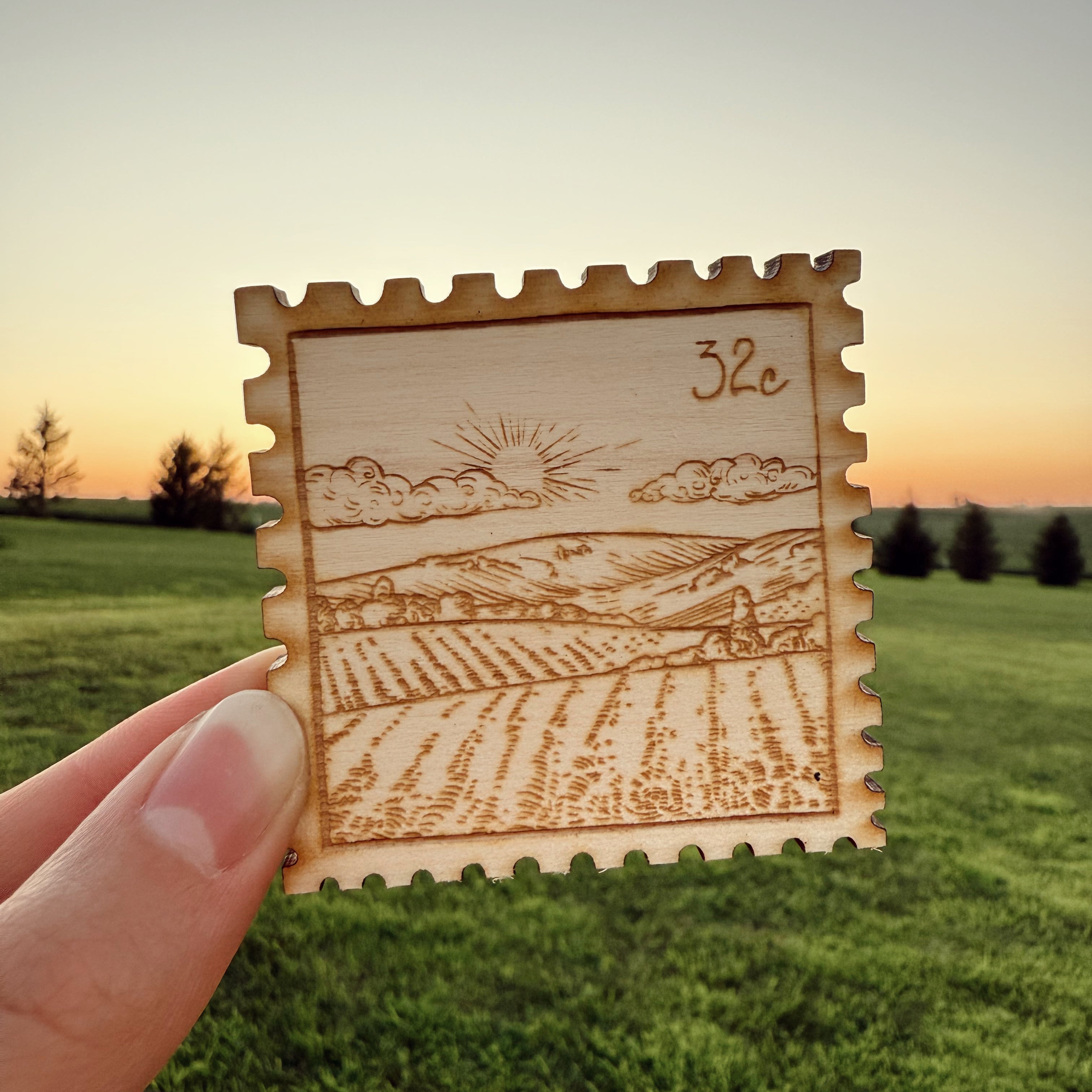 Midwest Fields Postage Stamp Magnet
