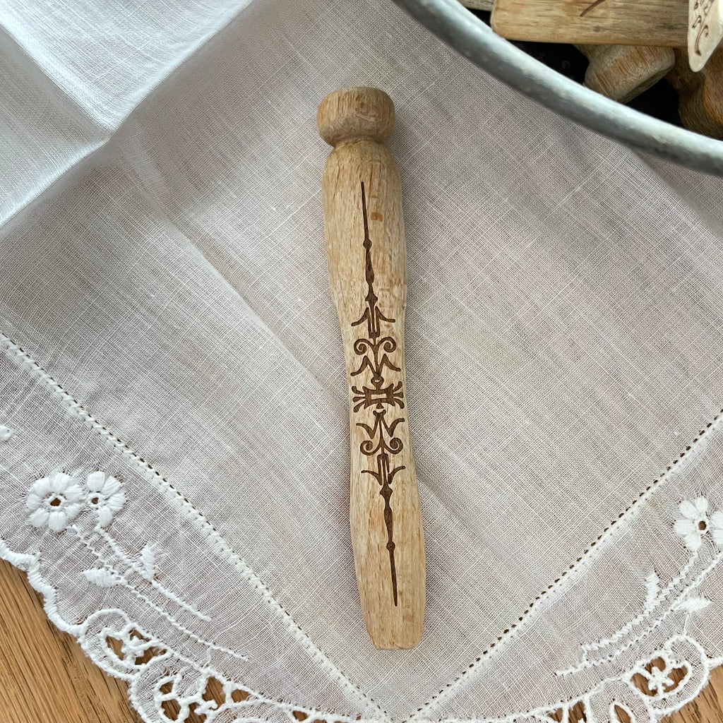 Single Vintage Engraved Clothespin