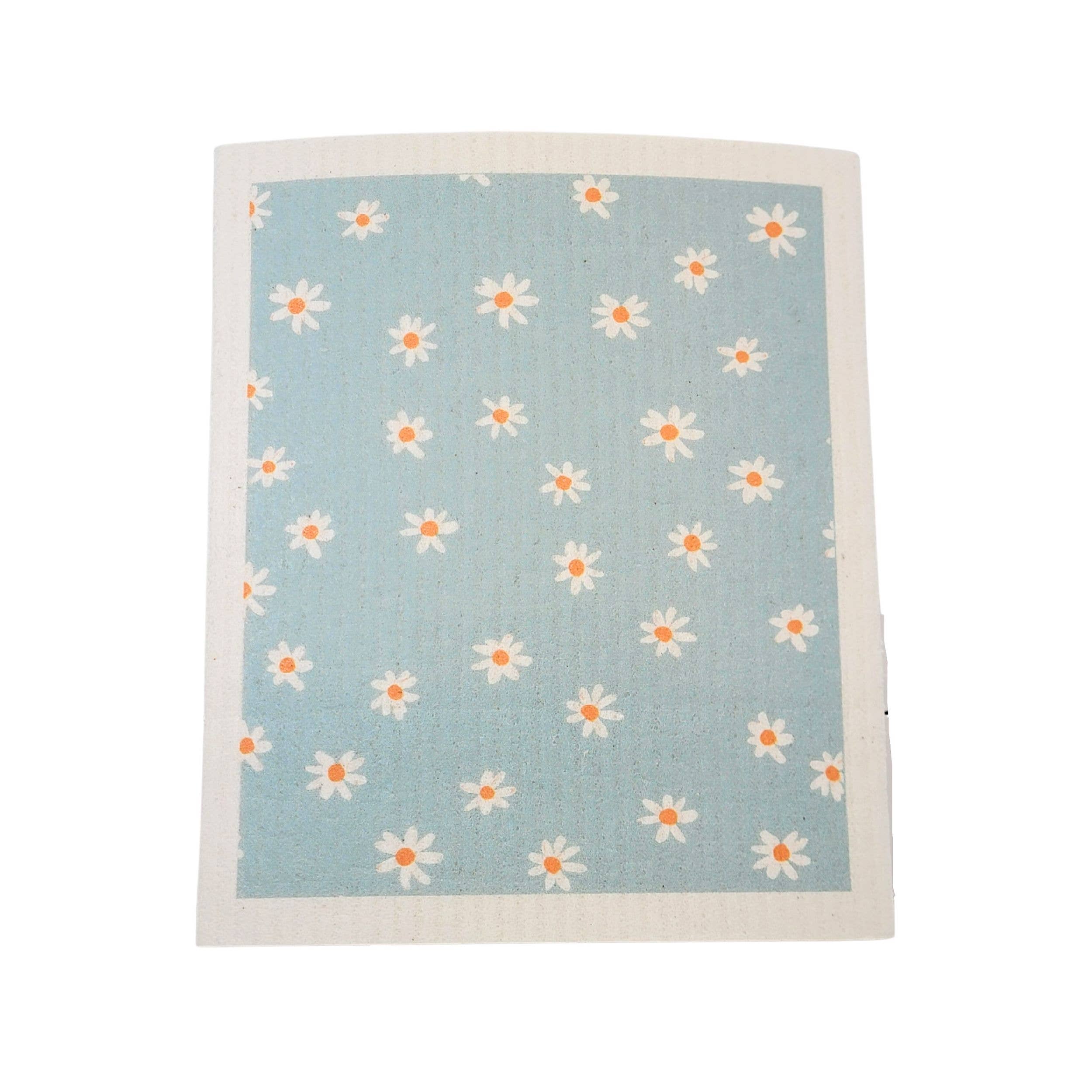 Light Blue Daisy Swedish Dishcloth