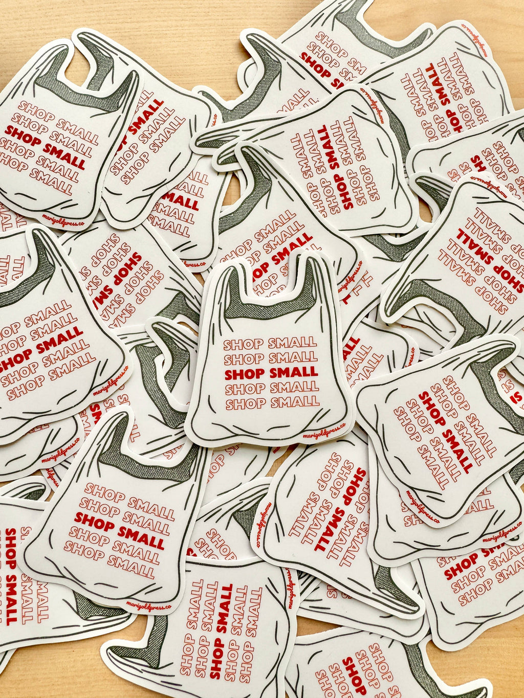 Shop Small Grocery Bag Vinyl Sticker